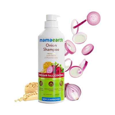 Mamaearth Onion Shampoo For Hair Growth & Hair Fall Control With Onion & Plant Keratin