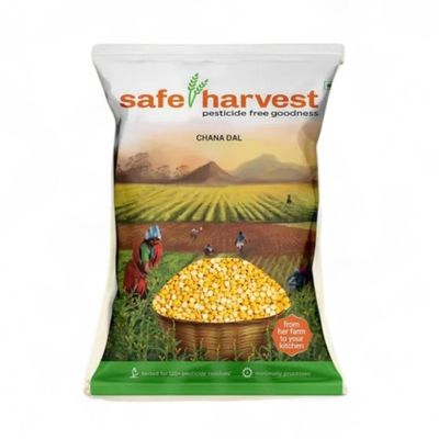 Safe Harvest Pesticide-Free Unpolished Chana Dal | Natural | No Artificial Flavours