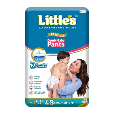 Littles Expert Baby Care Comfy Diaper Pant For Kids | White | S - XXL (15 - 25 kg)