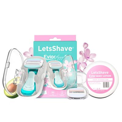Letsshave Evior Flyyy System Compact Razor For Women | Full Body Hair Removal + 1 Extra Blade