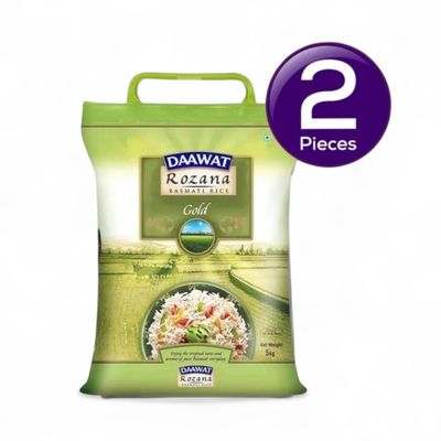 Daawat Rozana Basmati Rice Gold | Medium Grain 5 kg Combo