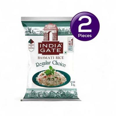India Gate Regular Choice Basmati Rice | Medium Grain 1 kg Combo