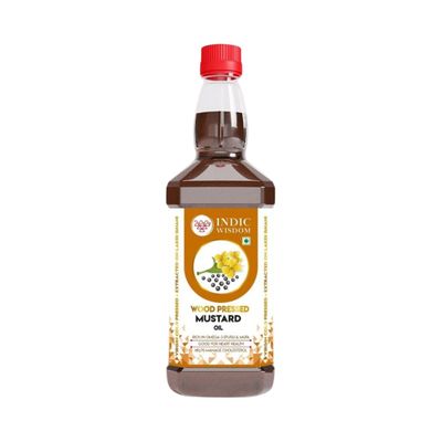 Indic Wisdom Wood Pressed Mustard Oil | Cold Pressed - Extracted on Wooden Churner