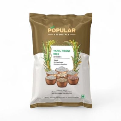 POPULAR ESSENTIALS Medium Ponni Rice With 1 year Grain Age