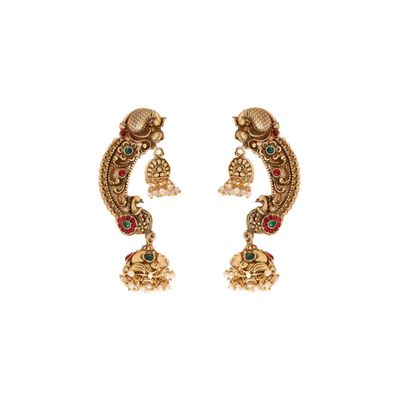 Priyaasi Priyaasi An Intricacies Of Bhuta-Inspired Ear Cuffs With Peacock Design