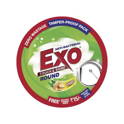 Exo Touch & Shine Round Ginger Twist Dishwash Bar | Anti Bacterial  | Tub