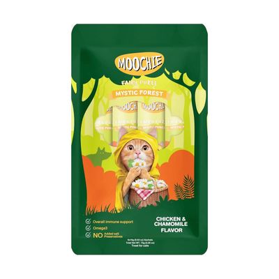 Moochie Cat Creamy Treats With Chicken & Chamomile , Lickable Treat For Cats