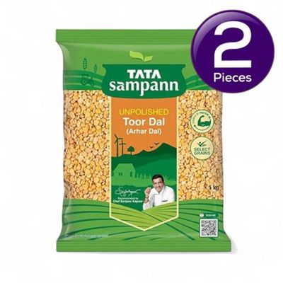 Tata Sampann Unpolished Toor Dal-Arhar Dal 1 kg Combo