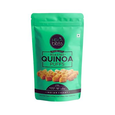 Heka Bites Roasted Quinoa Puffs Indian Chaat - Low Calorie & Healthy Snacks