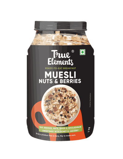 True Elements Crunchy Nut & Berry Muesli With Almonds & Cranberries - Crunchy Muesli Nuts Delight