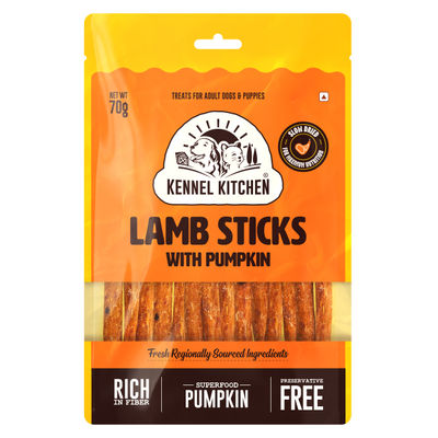 Kennel Kitchen Soft Baked Lamb with Pumpkin Sticks Treats for Dogs