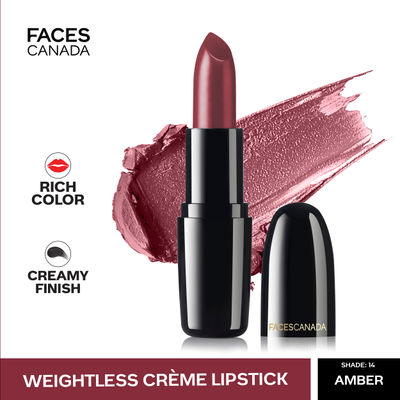 Faces Canada Weightless Creme Finish Lipstick - Amber 14 | Smooth and Silky Finish