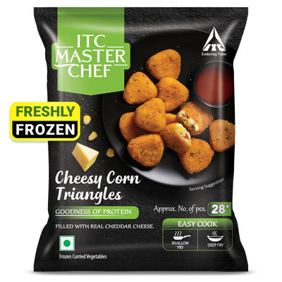 ITC Master Chef Cheesy Corn Triangle Nugget | Goodness of Protein | With Cheddar Cheese | 28 pieces