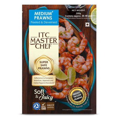 ITC Master Chef Medium Prawns | Freshly Frozen | 15 hours from the Time of Harvesting