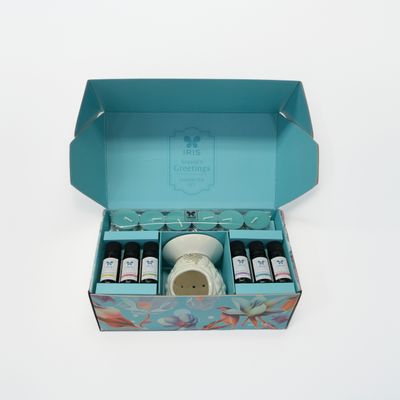 Iris Fragrance Vaporizer Giftpack with 6 assortted oils and tealights