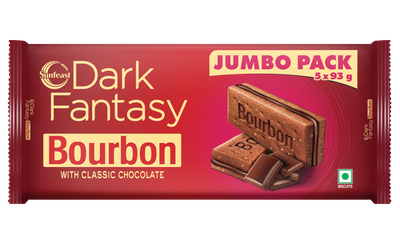 Sunfeast Dark Fantasy Bourbon, Classic Biscuit Made With Real Chocolate