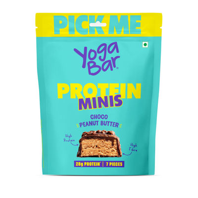 Yogabar Protein Mini, Choco Peanut Butter, High Protein and Fibre, Pack of 7
