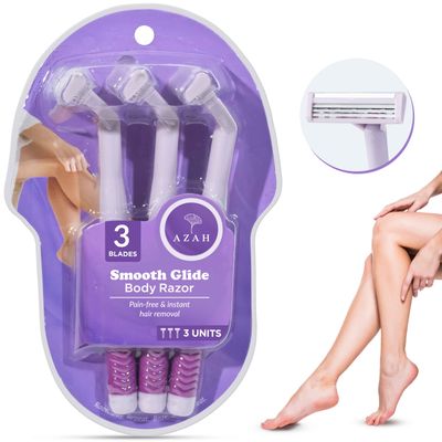 Azah Smooth Glide Reusable Body Razor (Set Of 3)
