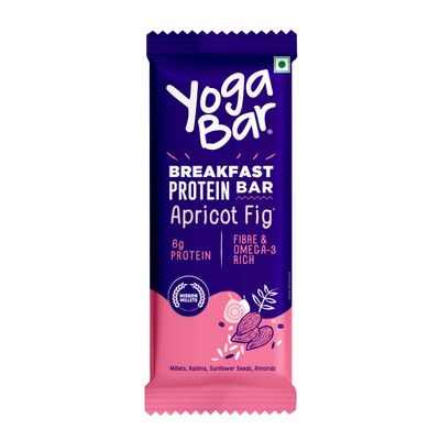Yoga Bar Breakfast Protein Bar Apricot Fig, Fibre & Protein Rich Granola Bar