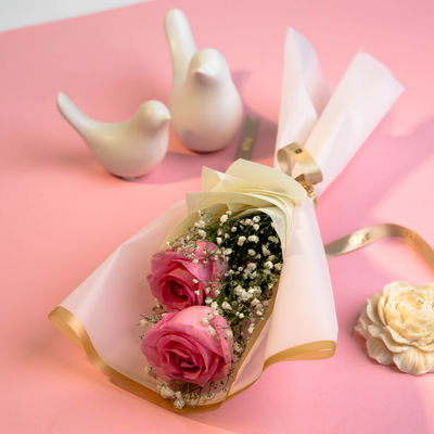 FNP Dual Pink Roses Flower Bouquet