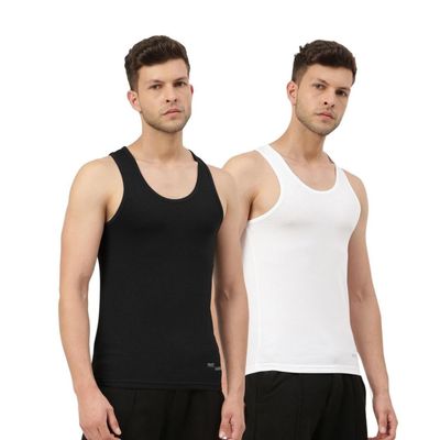 Freecultr Men's Twin Skin Bamboo Comfort Vest - Pack of 2 | L