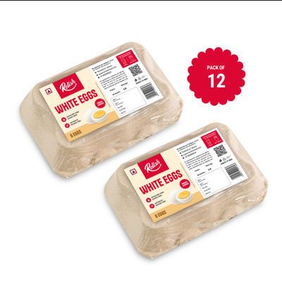 Relish White Eggs ( Pack of 6) 6 pc X 2 Combo