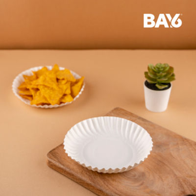 BAY6 Plain Paper Plate - 7 Inch - Pack of 50