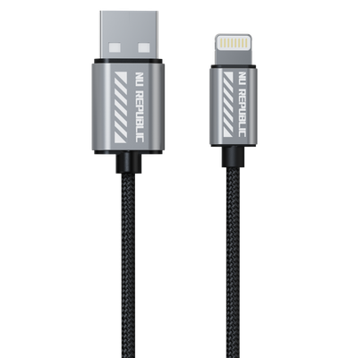Nu Republic Blaze Flash 20W 1.25M Usb-A To Type-L Fast Charging Data Cable - Grey