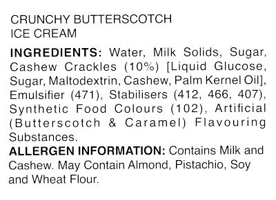 Vadilal Crunchy Butterscotch Ice Cream Tub