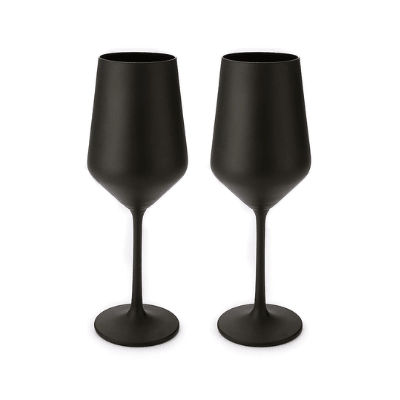 Bar Box Claclac Midnight Black Crystal Wine Glass | Set of 2