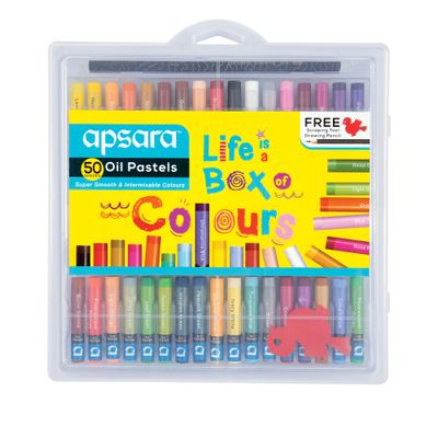 Apsara Oil Pastels 50 Shades - Plastic Box