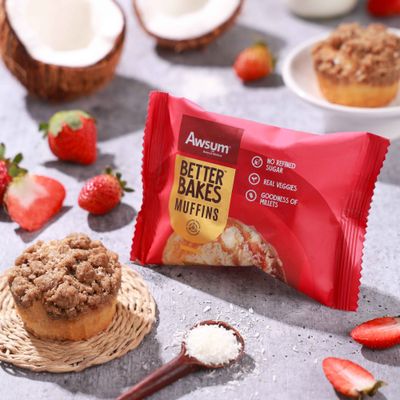 Awsum Beter Bake Coconut Strawberry Muffin