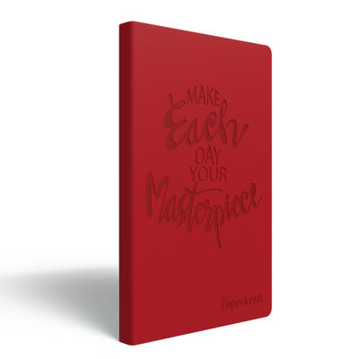 Paperkraft Designer Series With Pu Leather - Red Color, 192 Pages, Pack Of 1-Set Of 1