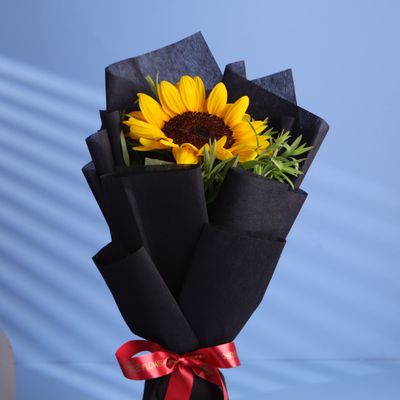 FlowerAura Sunflower in Black Non Woven Paper