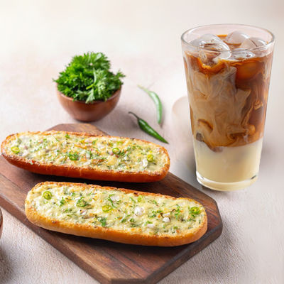 Chili Cheese Toast  & Vietnamese Cold Coffee combo
