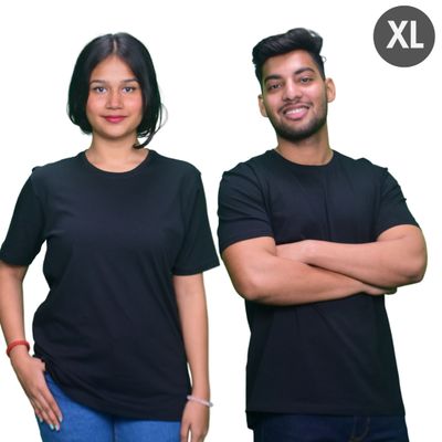 EQL Unisex Cotton T-shirt | Ideal for Everyday Wear | Black - XL