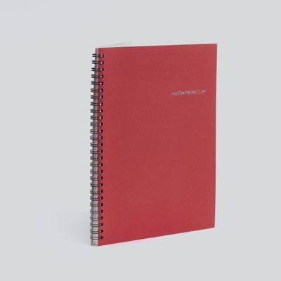 myPAPERCLIP B5 Wiro Notebook | B5 Size | Red | Ruled Pages