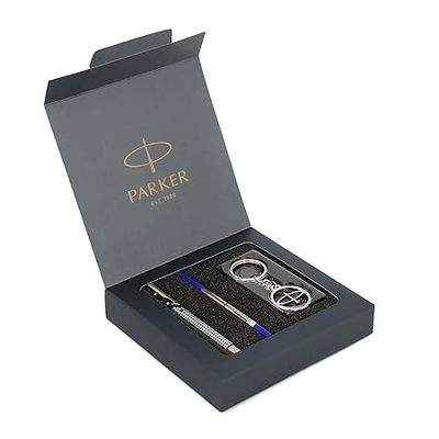 Parker Gift Set - (Parker Vector Special Edition Chrome Trim Roller Ball Pen) |1 Pen + 1 Key Chain