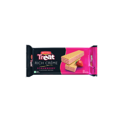 Britannia Treat Rich Creme Strawberry Flavoured Wafers