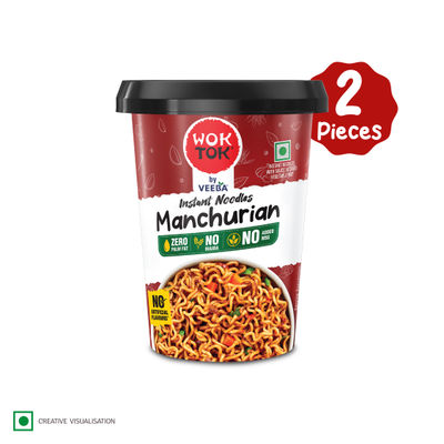 Wok Tok by Veeba Instant Noodles Manchurian Pack of 2 | No Maida | No palm oil