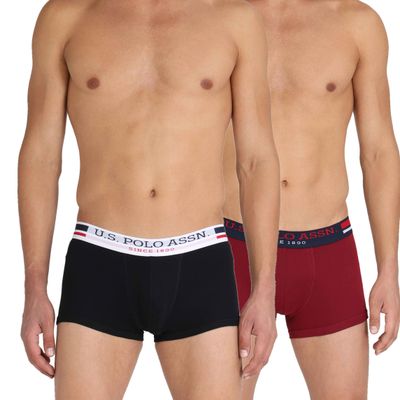 U.S. Polo Assn. | Underwear Pack of 2 | L | Trunks | I641 | Wine and Black