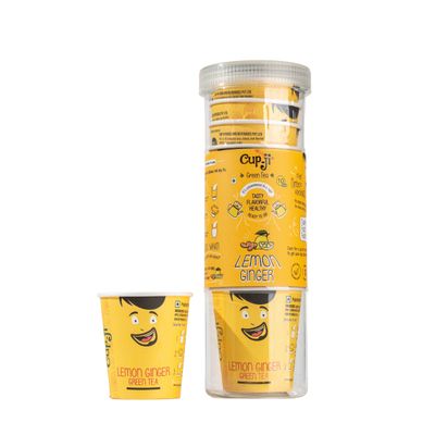 Cup-Ji Lemon Ginger Green Tea 10 Cups Jar