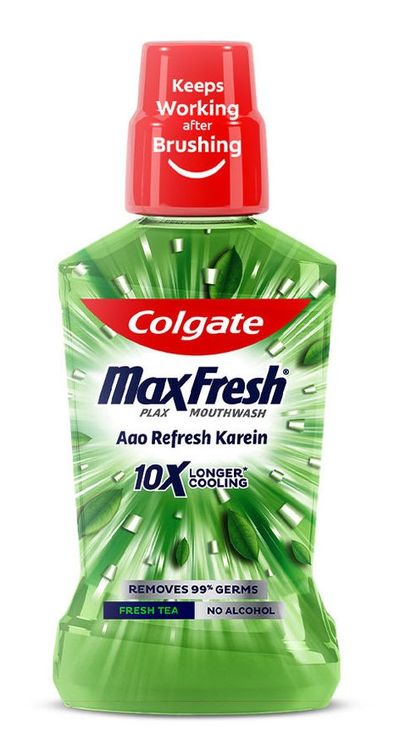 Colgate Mouthwash - Maxfresh Plax Fresh Tea Alcohol Free Imported