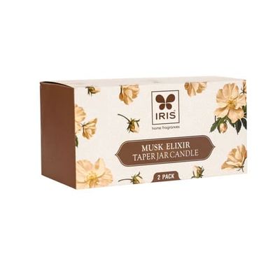 Iris Twin pack -Taper jar candles Musk Elixr