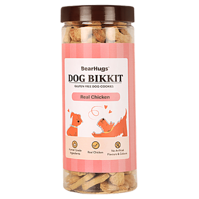 Bearhugs Dog Bikkit Real Chicken Dog Cookies(Jar)