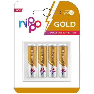 Nippo Gold Carbon Zinc AAA Batteries Pack of 4