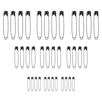 Midazzle Safety Pin- Silver Assorted Size (Pack Of 36)