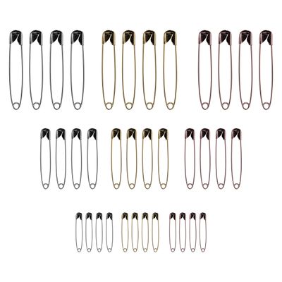 Midazzle Safety Pin- Trio Color & Size (Pack Of 36)