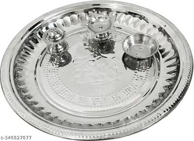 Divine Vibes Steel Pooja Thali