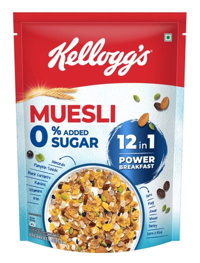 Kellogg's Muesli 0% Added Sugar | 12-in-1 Power Breakfast | India's No. 1 Muesli